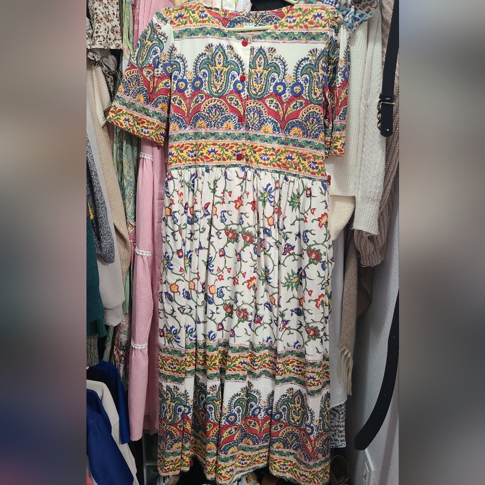 Vintage paisley floral dress